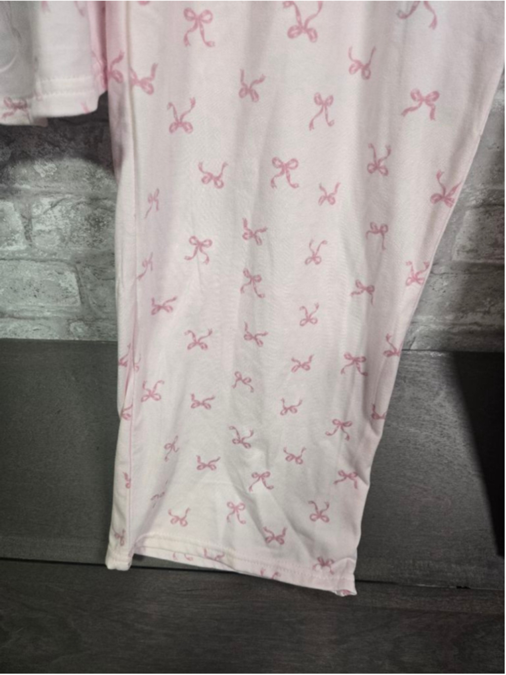 Women's Laura Ashley Pink Bow Print Pajama Set XL - Picture 2 of 9